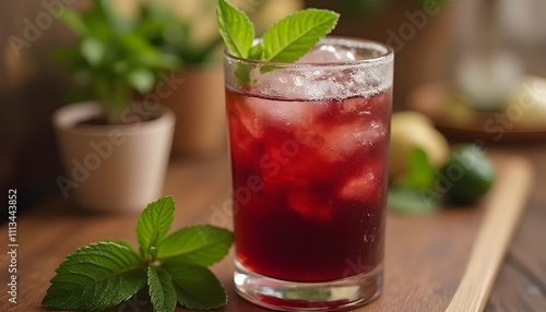 Wallpaper Mural Refreshing Sorrel Drink with Vibrant Red Color Torontodigital.ca
