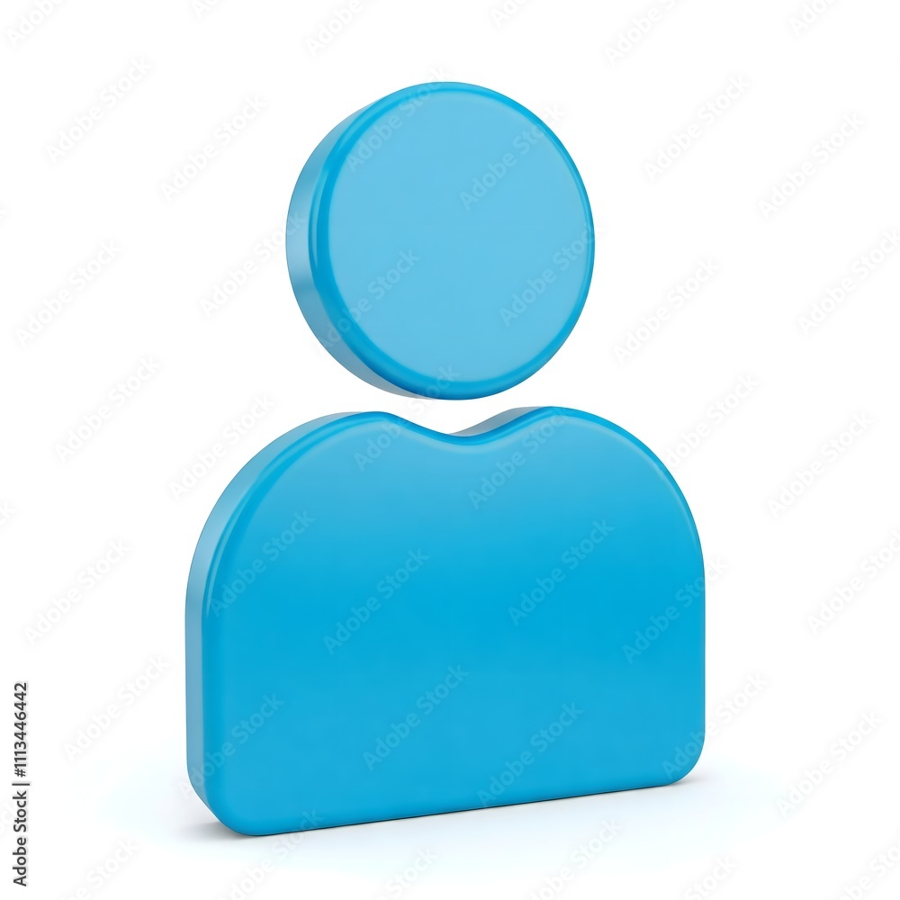 person icon, Minimalist Blue Person Icon with Smooth Surface person icon, Minimalist Blue Person Icon with Smooth Surface
