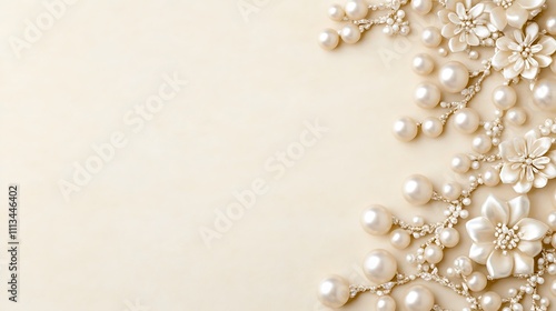 Elegant Pearl Background with Delicate Flowers and Subtle Sheen for Classy Designs and Sophisticated Presentations