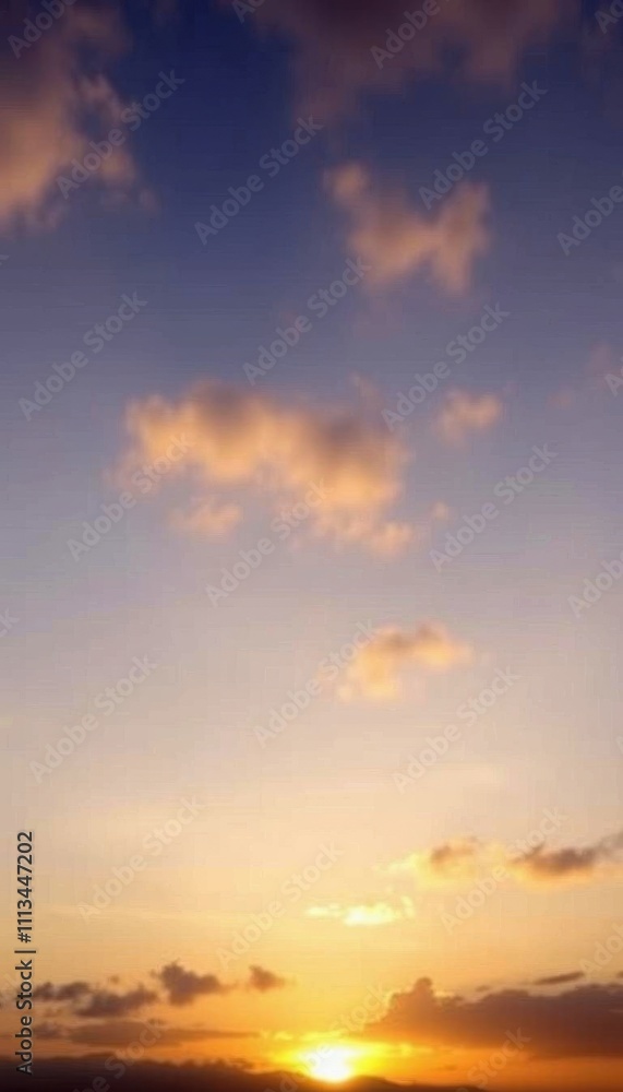Fototapeta premium sunset and big clouds behind sky in a background