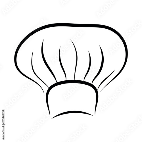 Chef hat linear hand drawn vector illustration culinary icon design for restaurant cooking blog culinary school  menu recipes card and food related artwork