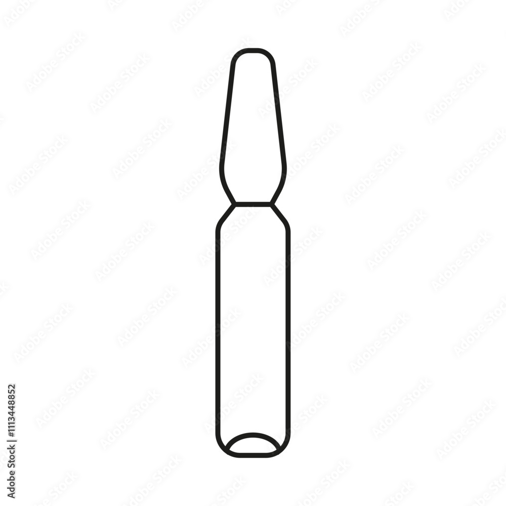 Ampoule flat line icon editable stroke vector object Ampoule flat line icon editable stroke vector object