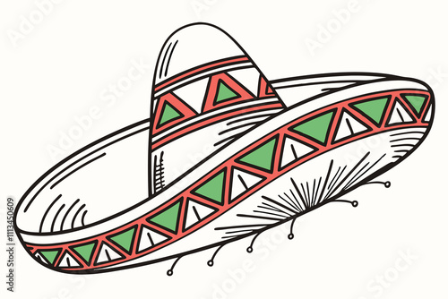 Mexican hat icon vector illustration white background E.eps