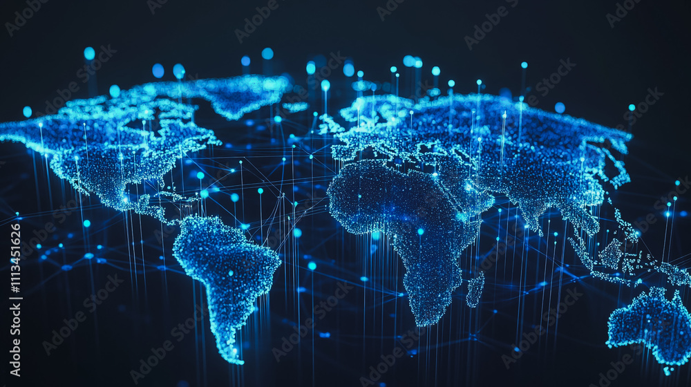 Fototapeta premium background network points Earth's surface wave background Abstract digital wave background information technology background The background is the background. gradient wave digital wave