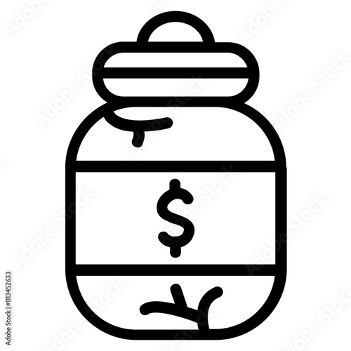 Lose Savings Line Icon