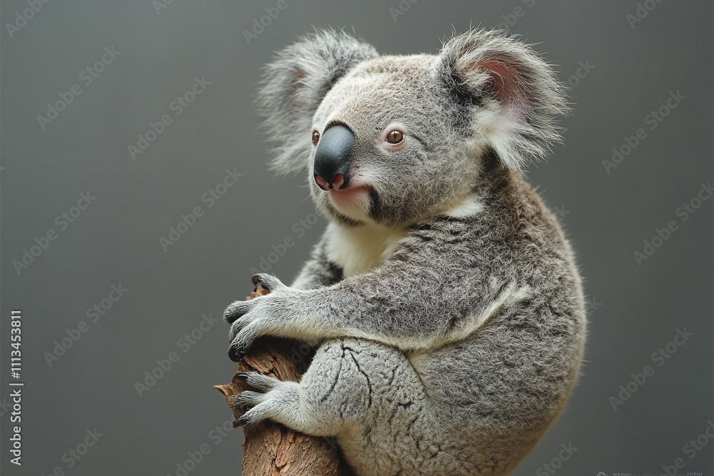 Fototapeta premium Adorable Koala Sitting on a Tree Branch