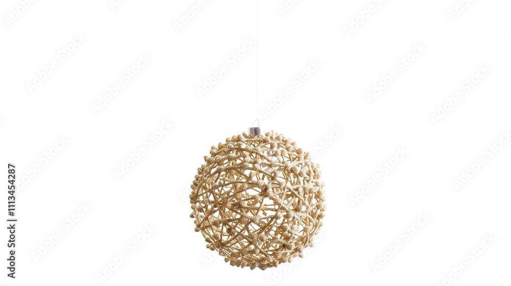 Christmas Ball Hanging Isolated on White Background - A Festive and Glittering Decoration Display. The Shiny Christmas Ball Hanging Alone on the Pure White Background, with Its Vivid Colors and Sparkl Christmas Ball Hanging Isolated on White Background - A Festive and Glittering Decoration Display. The Shiny Christmas Ball Hanging Alone on the Pure White Background, with Its Vivid Colors and Sparkl