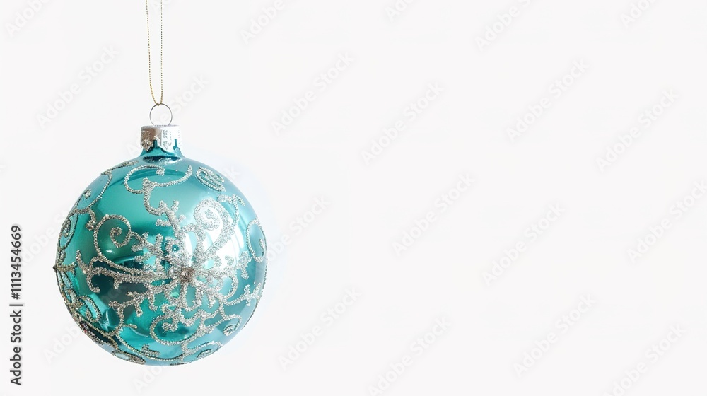 Christmas Ball Hanging Isolated on White Background - A Festive and Glittering Decoration Display. The Shiny Christmas Ball Hanging Alone on the Pure White Background, with Its Vivid Colors and Sparkl Christmas Ball Hanging Isolated on White Background - A Festive and Glittering Decoration Display. The Shiny Christmas Ball Hanging Alone on the Pure White Background, with Its Vivid Colors and Sparkl