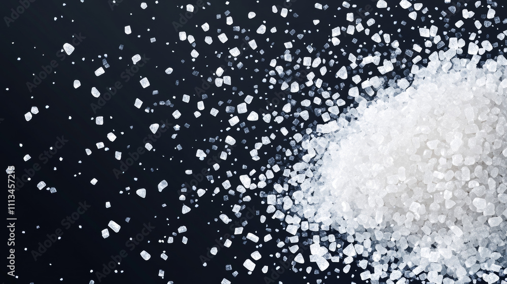 Realistic set of sugar, salt crystals or rice png scattered on dark surface. Vector illustration of piles of white granules isolated on transparent background. Cooking ingredients for flavor enhancing Realistic set of sugar, salt crystals or rice png scattered on dark surface. Vector illustration of piles of white granules isolated on transparent background. Cooking ingredients for flavor enhancing