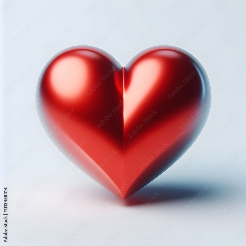 Fototapeta premium Red Hearts Ornament Isolated on White Background