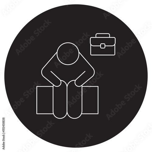 Unemployment Icon, Exploring the Causes and Solutions for Unemployment, The Impact of Unemployment on Economic Stability icon, Vector