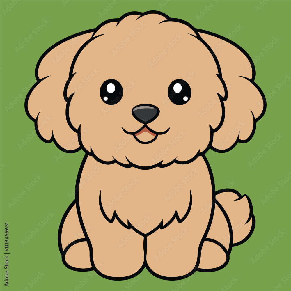 Obraz premium Cute Baby Zuchon Dog Sitting Clipart Illustration 