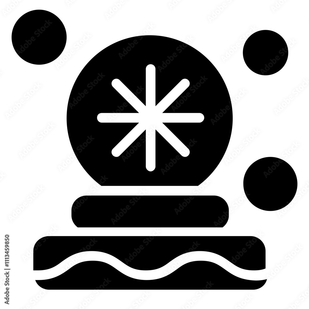 Snow Glass Solid Icon Snow Glass Solid Icon