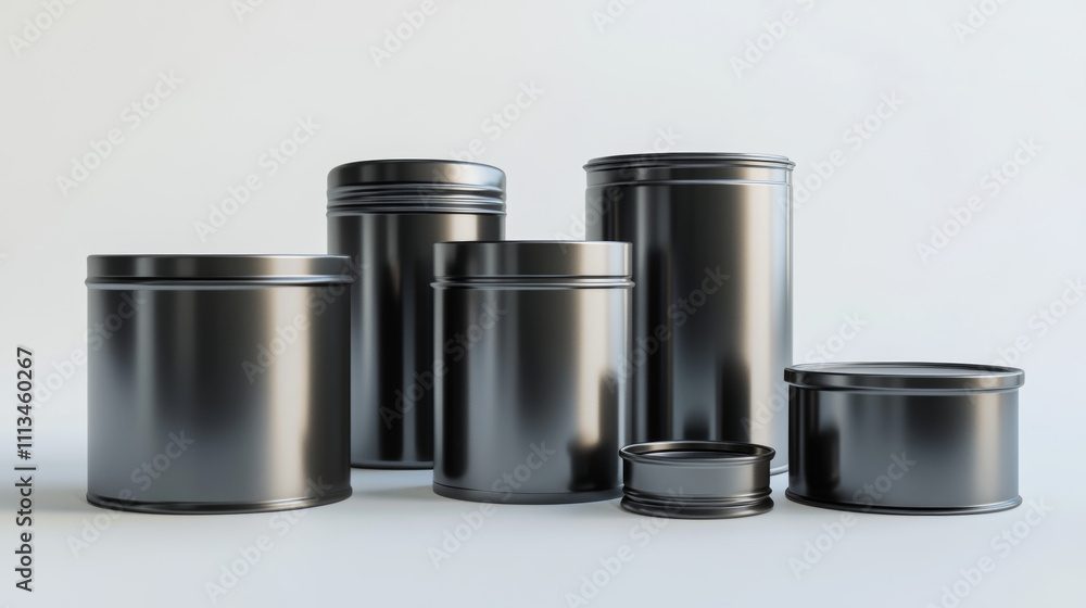 Tin can with pull ring side view. Cylinder food metal jars with open key lid. Low, middle or high silver and white colored smooth and ribbed isolated aluminium canisters, Realistic 3d vector icons set Tin can with pull ring side view. Cylinder food metal jars with open key lid. Low, middle or high silver and white colored smooth and ribbed isolated aluminium canisters, Realistic 3d vector icons set