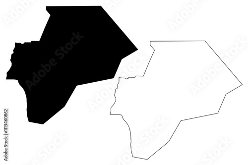 Maan Governorate (Hashemite Kingdom of Jordan) map vector illustration, scribble sketch Ma'an map photo