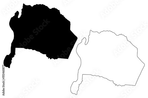 Karak Governorate (Hashemite Kingdom of Jordan) map vector illustration, scribble sketch Karak map