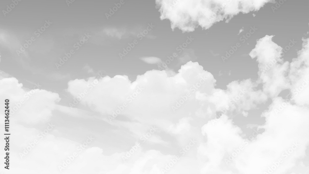 White clouds on gray sky White clouds on gray sky