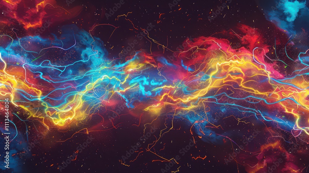 Obraz premium Bright background with fast zigzag light