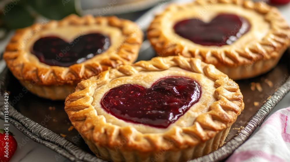 Fruit pies top view set isolated on background. Vector cartoon illustration of fresh baked strawberry, cherry, chocolate tarts decorated with jam hearts, homemade cake cooked for party, menu icons Fruit pies top view set isolated on background. Vector cartoon illustration of fresh baked strawberry, cherry, chocolate tarts decorated with jam hearts, homemade cake cooked for party, menu icons