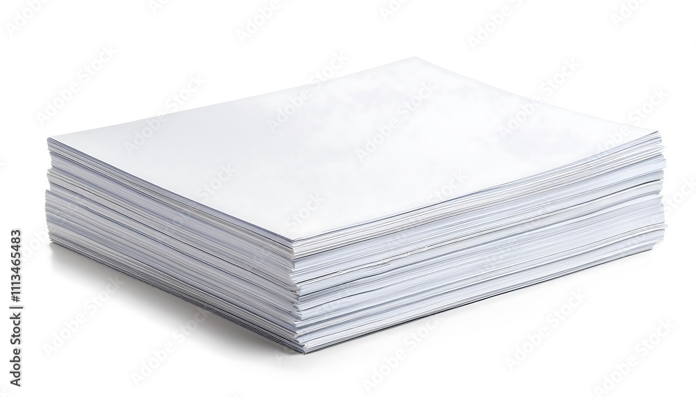 Large stack of blank white paper sheets isolated on white background cut out Large stack of blank white paper sheets isolated on white background cut out