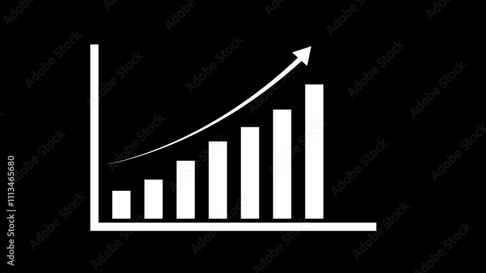 Transparent, , Growing Chart with Arrow Animation, Economic growth graphic (HD), black background Transparent, , Growing Chart with Arrow Animation, Economic growth graphic (HD), black background