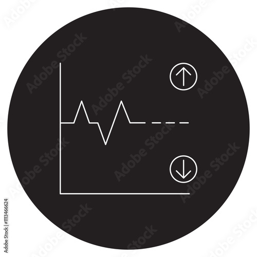 Volatile Market Icon, Navigating Financial Uncertainty in Volatile Markets, Understanding Market Volatility Risks and Opportunities icon, Vector