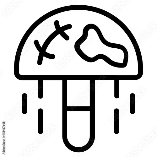 Rained On Line Icon