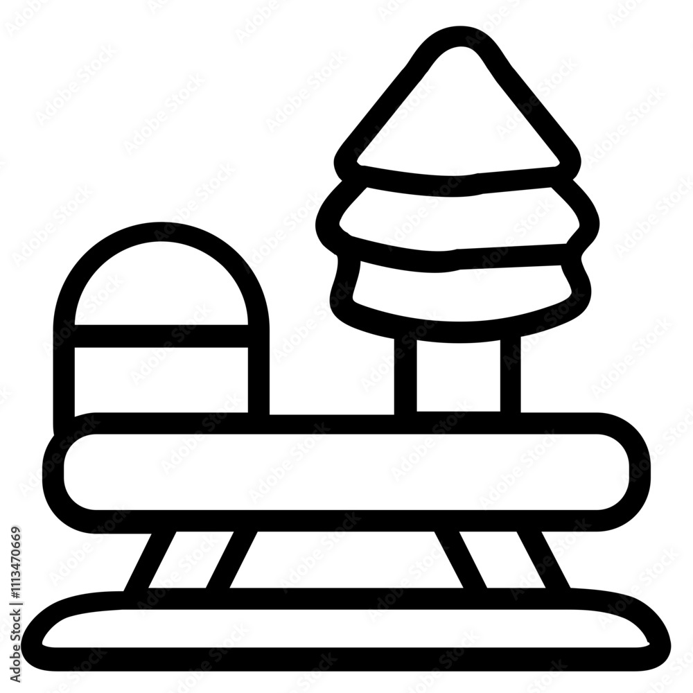 Sleigh Line Icon Sleigh Line Icon