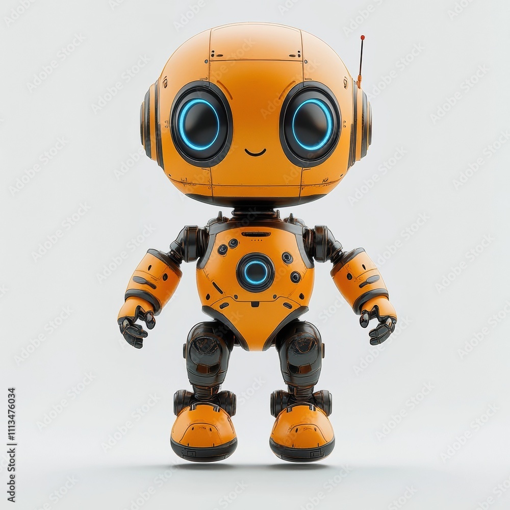 Cute Orange Robot Character Cute Orange Robot Character