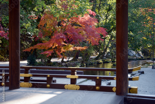 上賀茂神社　橋殿と紅葉　京都市北区