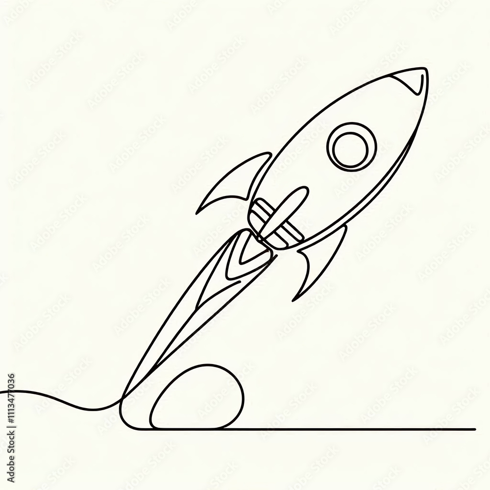 rocket silhouette thin lines flat colors rocket silhouette thin lines flat colors