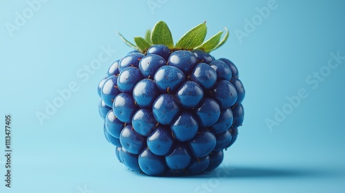 Wallpaper Mural Vibrant blue raspberry on pastel background: unique fruit concept Torontodigital.ca