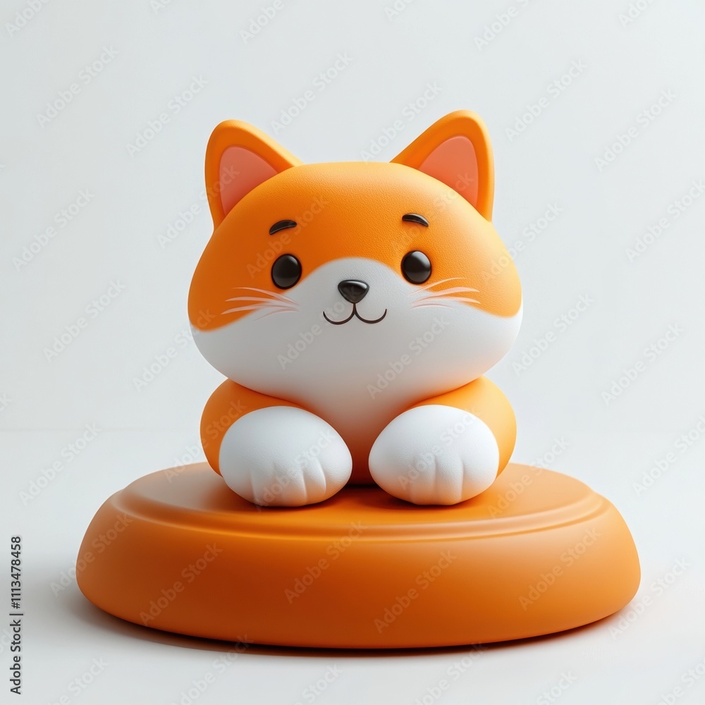 Fototapeta premium Adorable Orange Fox Figurine 