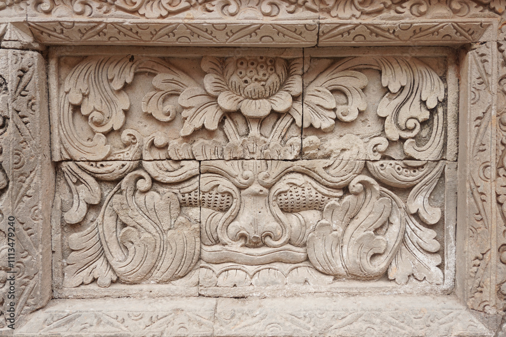 Obraz premium Balinese Ornaments Flower Carvings are very beautiful