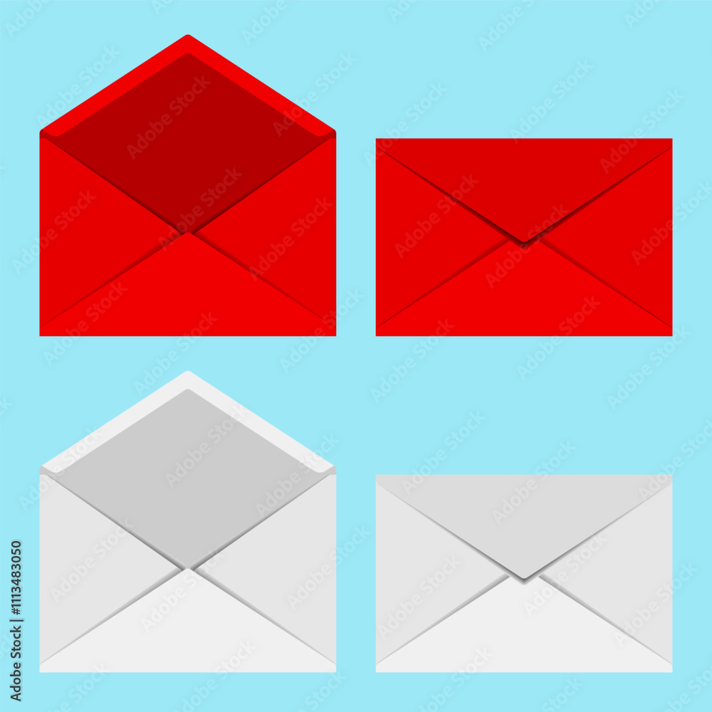 Open and closed envelope. Vector illustration Open and closed envelope. Vector illustration