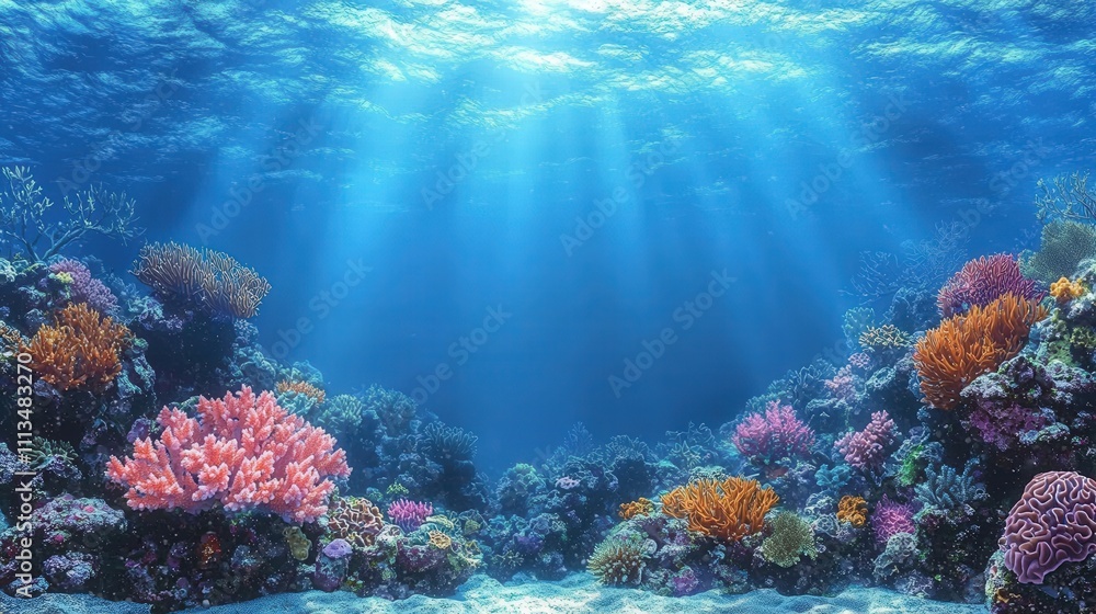 Fototapeta premium Vibrant coral reefs and sunlit ocean depths