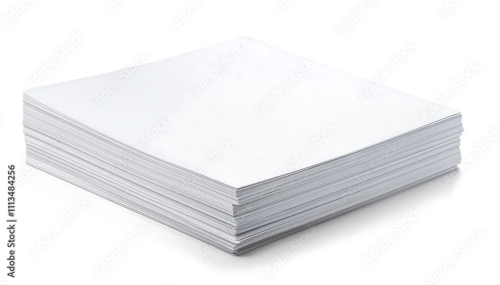 Large stack of blank white paper sheets isolated on white background cut out Large stack of blank white paper sheets isolated on white background cut out