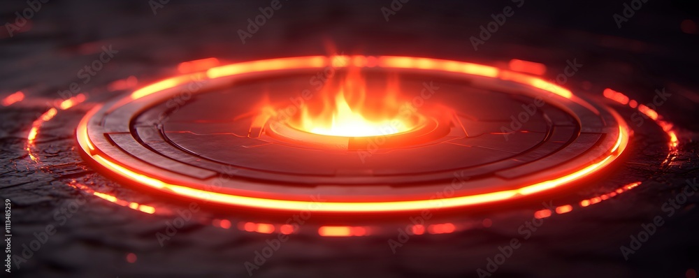 Glowing Circular Portal with Fiery Center Glowing Circular Portal with Fiery Center
