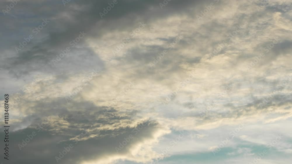 Clouds skyline time-lapse stratocumulus light gray sunlight, moving fast Clouds skyline time-lapse stratocumulus light gray sunlight, moving fast