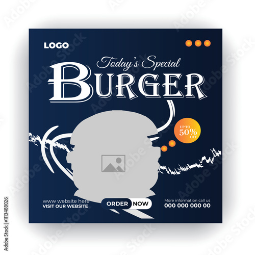 
Social media food design Restaurant banner post template for business promotion