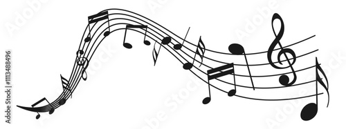 wavy music note melody
