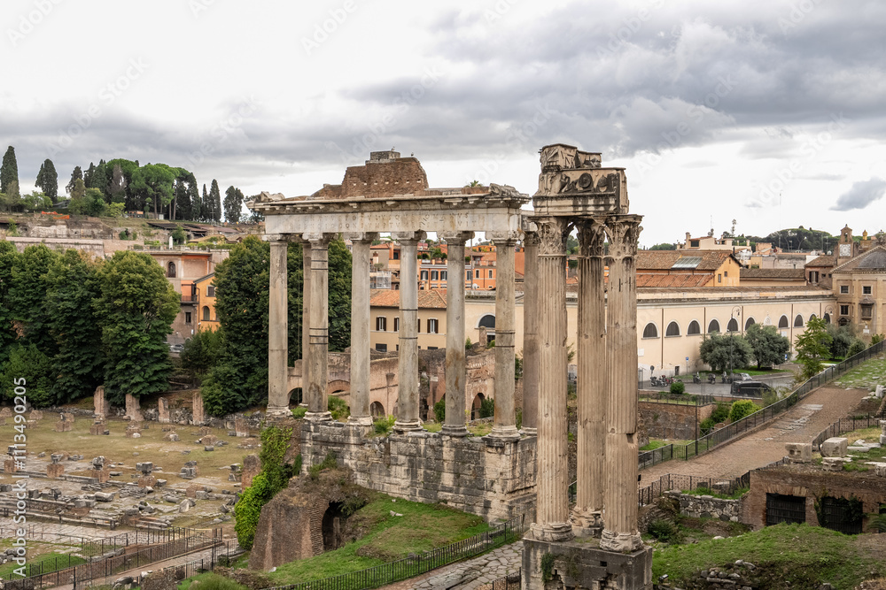 Fototapeta premium Ruins of the Roman Forum at Palatino hill in Roma, Italy.