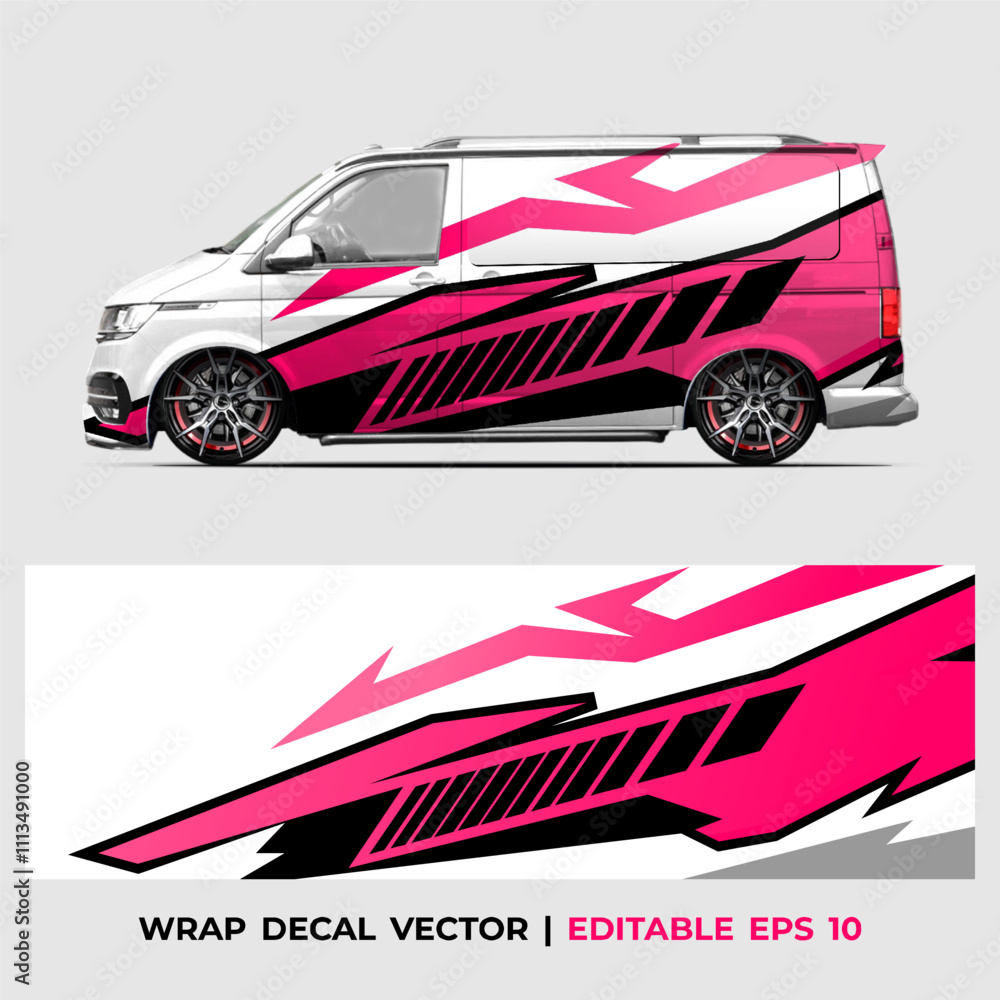 Van Decal Wrap. Abstract background for car wrap branding and automobile sticker decals livery Van Decal Wrap. Abstract background for car wrap branding and automobile sticker decals livery