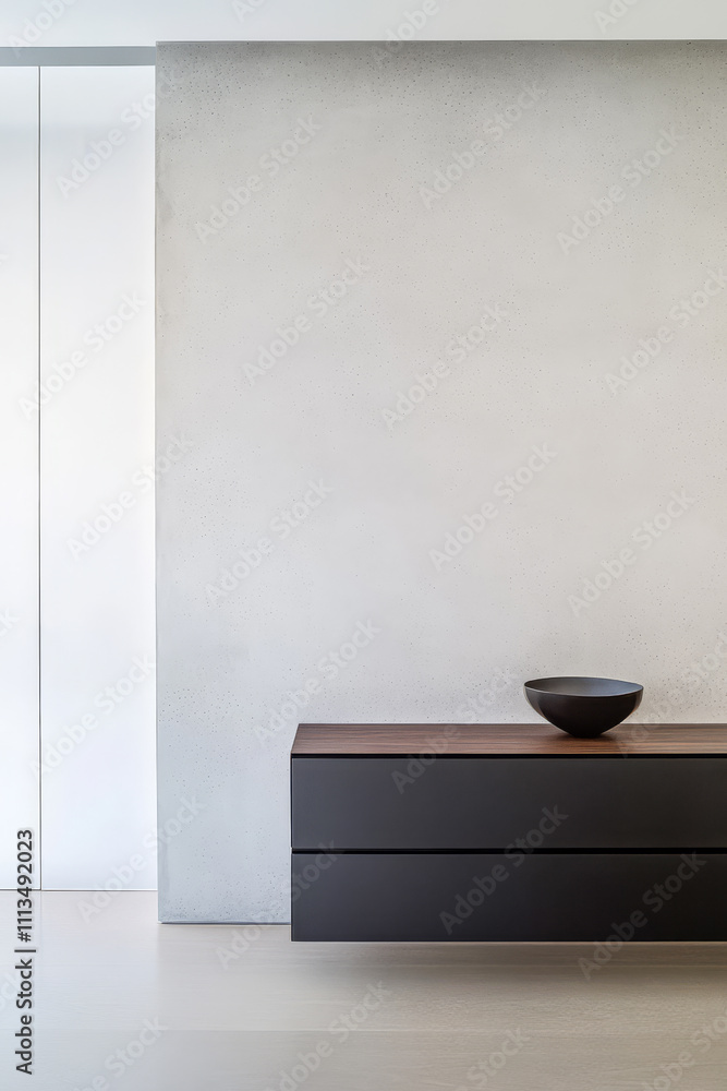 Modern interior design featuring minimalist furniture and simple decor in an elegant space Modern interior design featuring minimalist furniture and simple decor in an elegant space