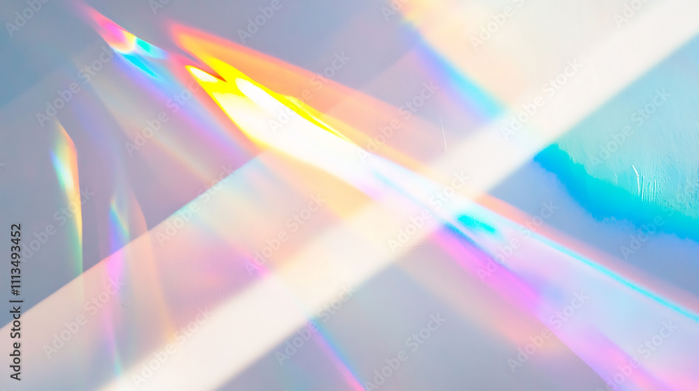 Blurred rainbow light. Dispersion. Decomposition of light into spectral colors. Vibrant Rainbow Pattern with Colorful Waves and Gradients
Blurred rainbow light. Dispersion. Decomposition of light into spectral colors. Vibrant Rainbow Pattern with Colorful Waves and Gradients