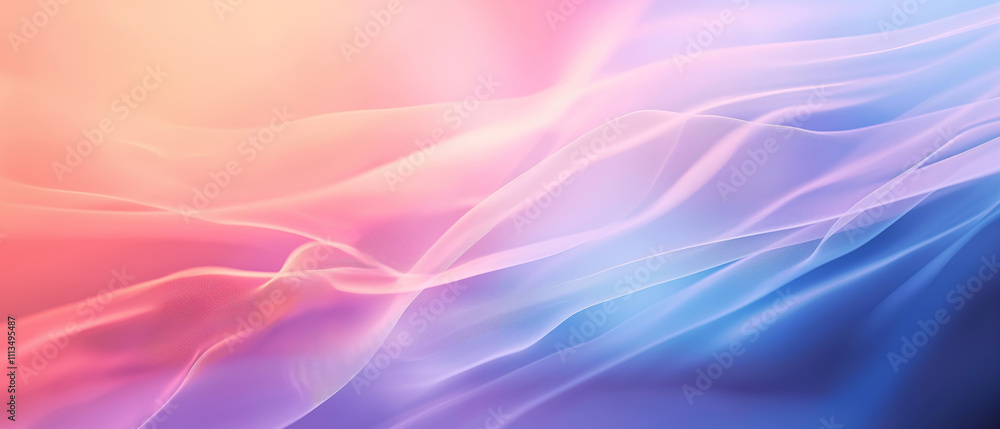 Obraz premium Soft pastel gradient background with flowing lines.