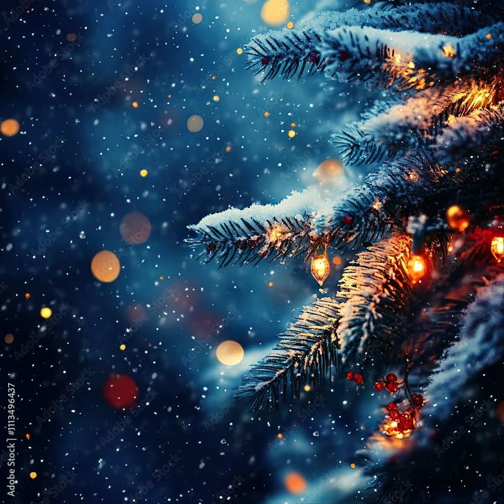 Snow falling on Christmas background. Snow falling on Christmas background.