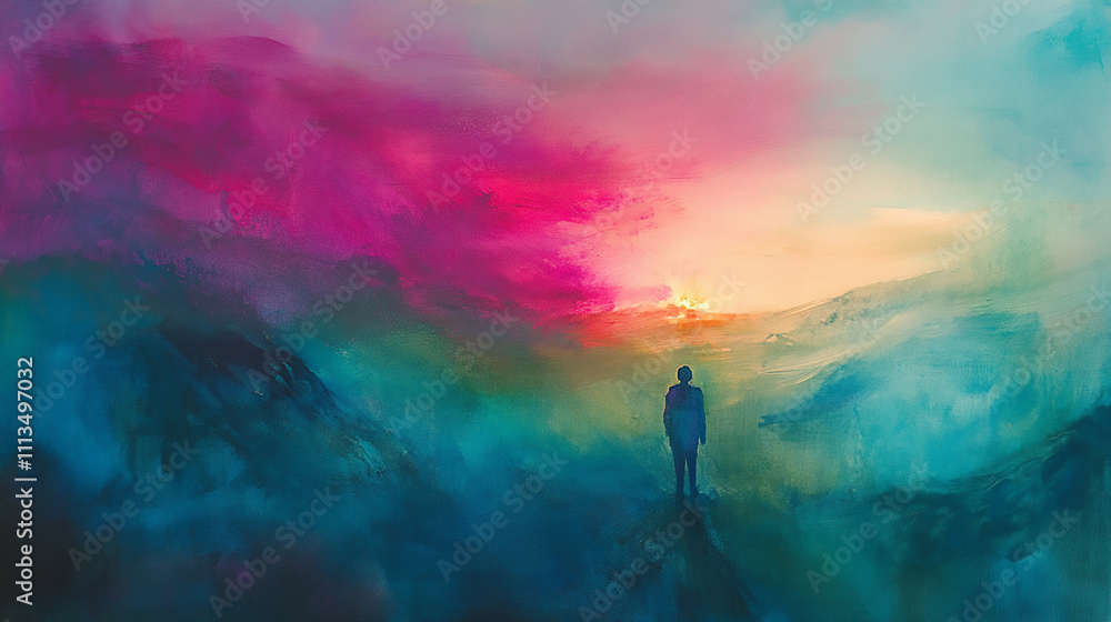 Obraz premium Luxury art for flyer, poster, notepad. Creative Concept. Soft pastels blending into a tranquil sea of serenity. 