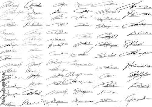 Document Signature Ideas, Autographs handwritten set. Abstract handwritten signature, Handwritten Collection of Fake Scribble Signature in Ink. Business set of inked autographs. set imaginary scribble photo