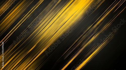 Abstract yellow and black light gradient pattern with metal floor and wall texture, soft tech diagonal design, sleek clean modern black background